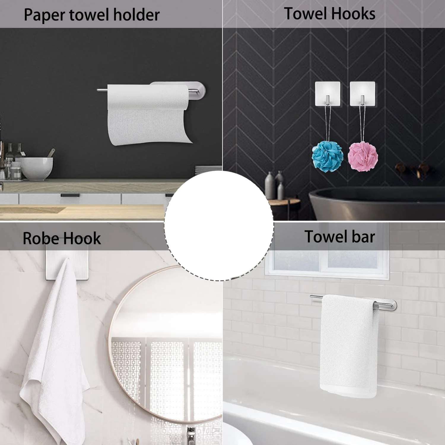 Держатель для бумажных полотенец - самоклеящийся держатель под креплением в