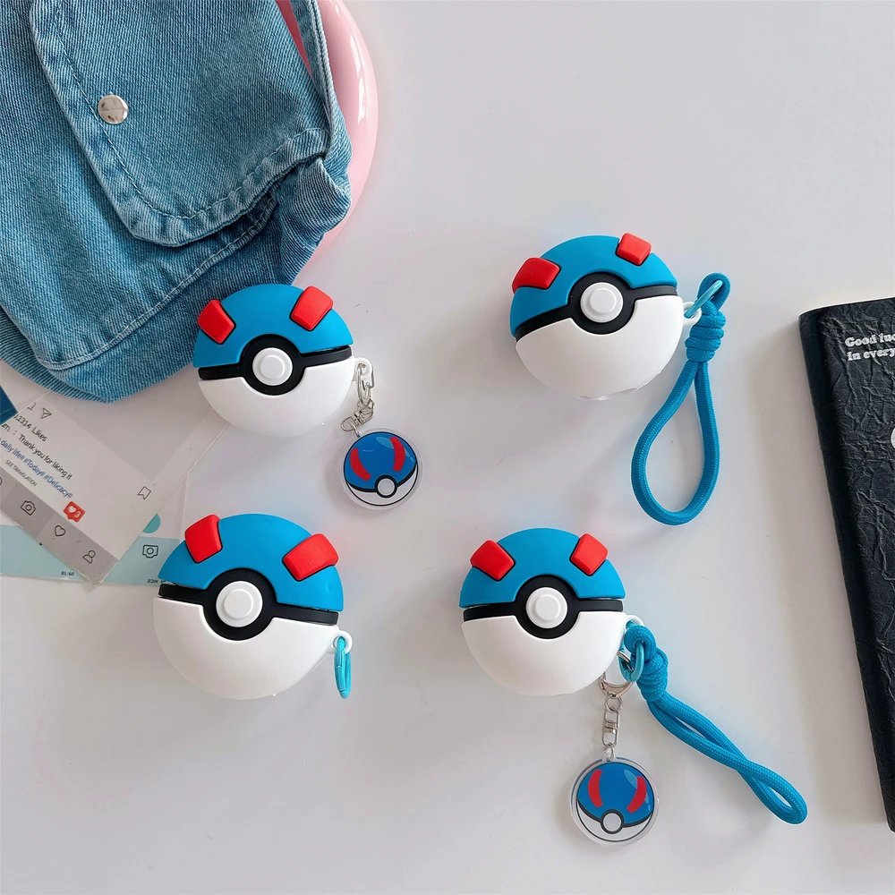 Фото Чехол для наушников 3D Pocket Monsters Pokemon Poké Ball для Airpods 3 4 Pro 3 2, защитный мягкий чехол для беспроводной Bluetooth-гарнитуры №2