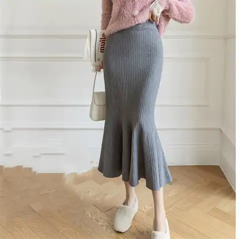 Women Skirts Saias Elegant Faldas Largas Mujer Moda Jupe Femme 2022 Midi High Waist Slim White Spring Autumn Office Bottom Skirt