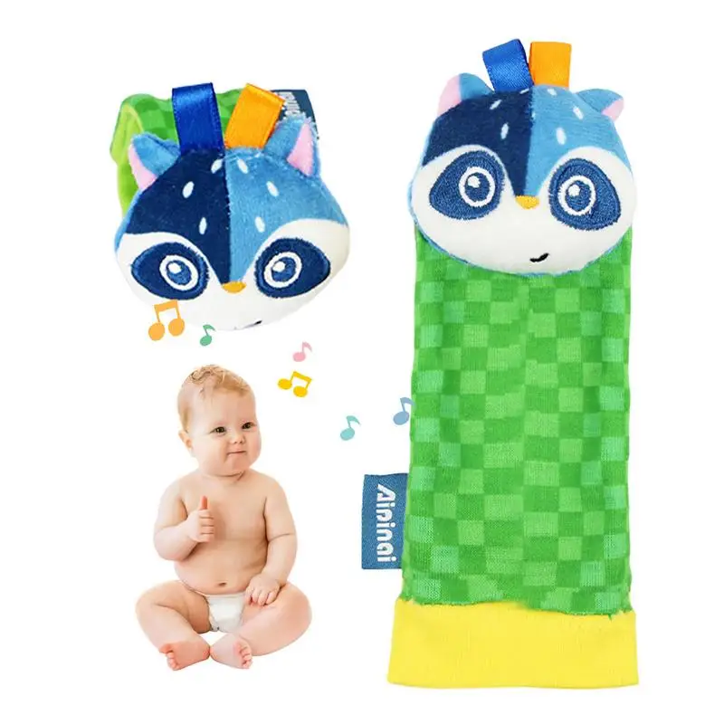 

Kids Rattle Toys 2pcs Animal Strap Rattles Socks Rattle Wrist Bell Teether Sensory Toys Early Development Teething Toys For