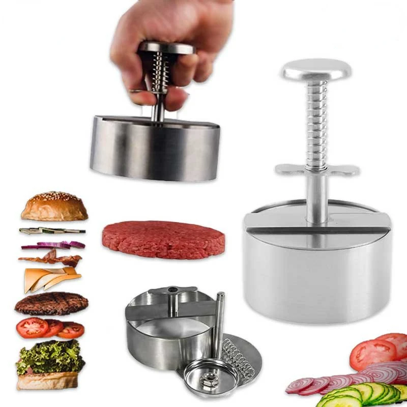 

Hamburger Press 304 Stainless Steel Pork Beef Burgers Manual Press Mold Burger Patty Maker Cooking Accessories Griddle Meat Tool