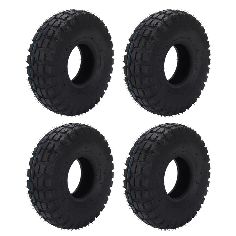 

4pcs 4.10/3.50-4 410/350-4 ATV Quad Go Kart 47Cc 49Cc Chunky 4.10-4 Tire Inner Tube Outer Tyre