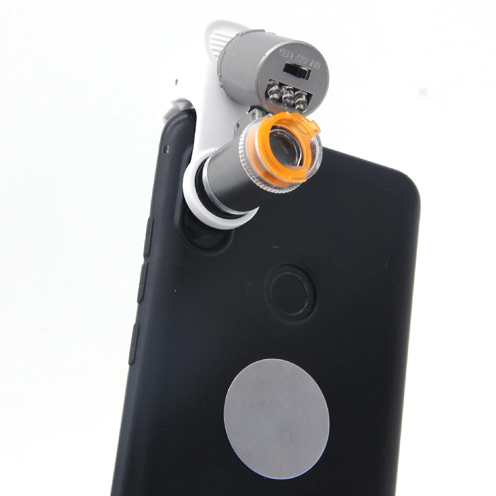 

Mobile Phone Clips Microscope 60X LED Jewelry High Magnification Magnifying Glasses Reading Crafts Hobby Observation