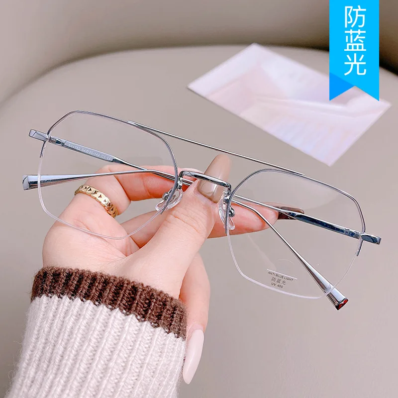 Новинка женские Полуободковые Металлические очки стильные мужские и с защитой