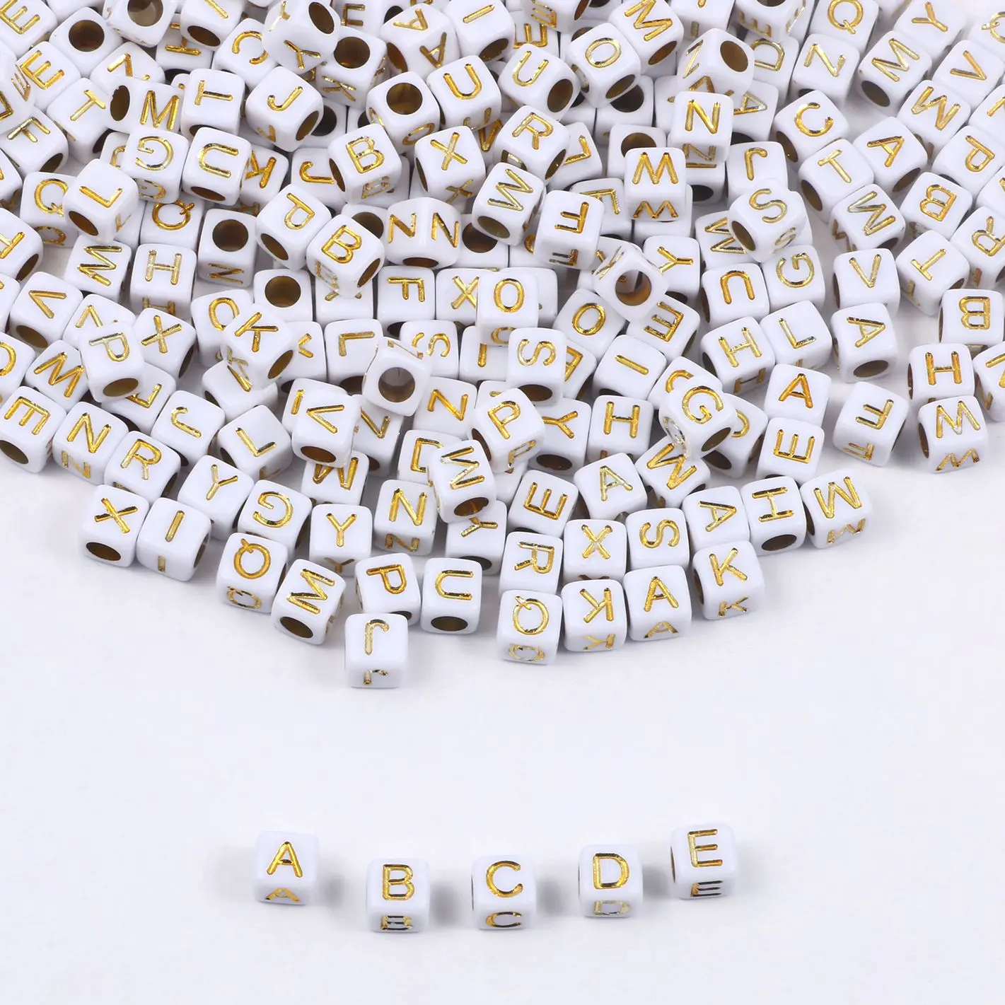 100-500 шт. Квадратные бусины с надписью | Украшения и аксессуары