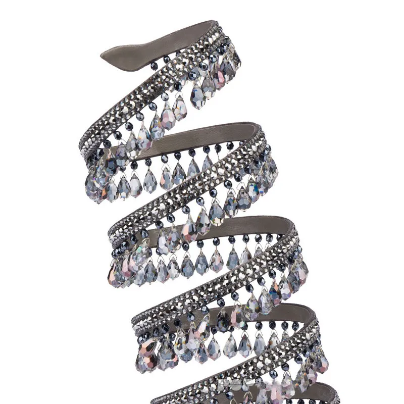 Summer Sandals Round Toe Thin Heels Cross-tied Slip-on Women Female Footwear Crystal Sexy Breathable Ladies Shoes Size 34-43