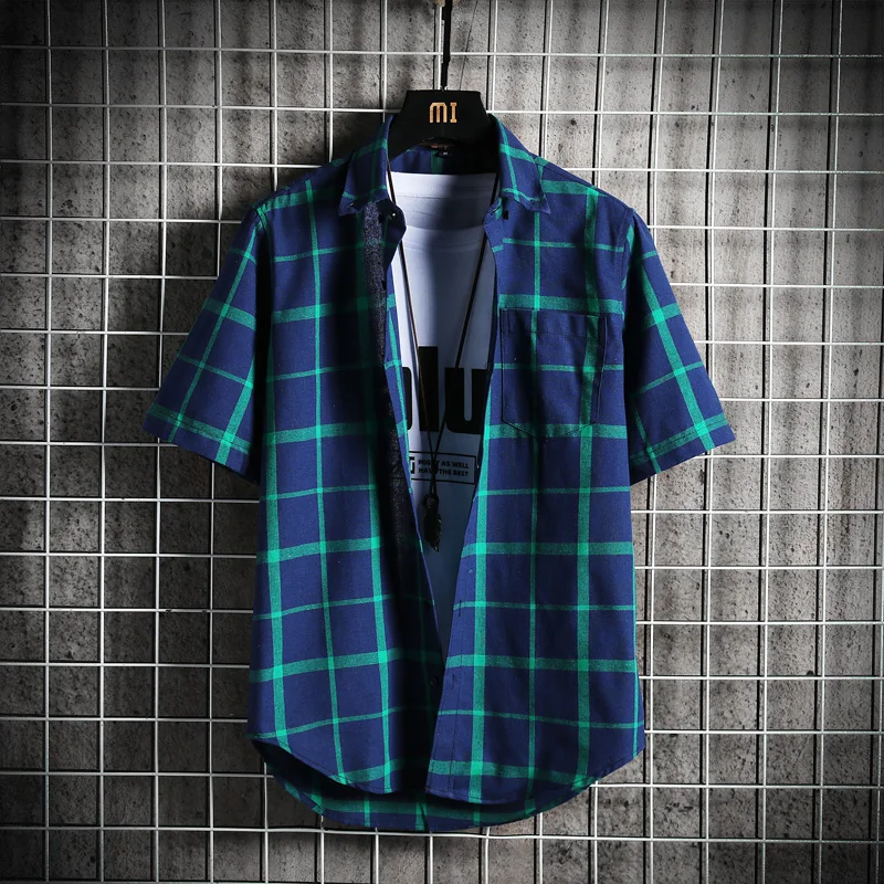 

Рубашка мужская с коротким рукавом, модная повседневная однотонная супер приталенная Деловая одежда, брендовая Спортивная одежда для фитнеса