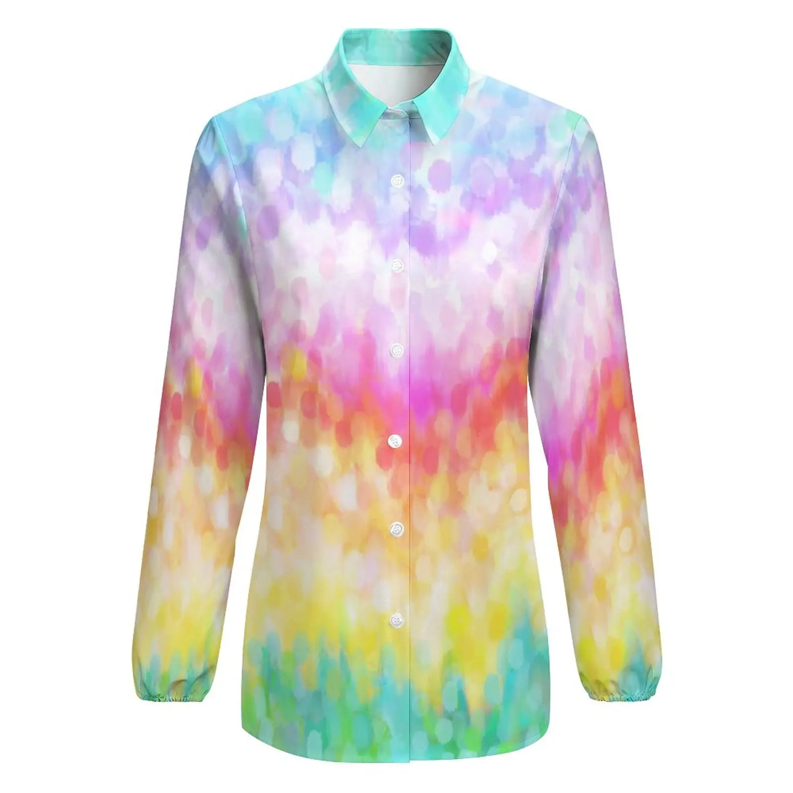 

Vintage Bandhnu Print Women Blouse Spring Long Sleeve Sheer Shirt Sunscreen Clothes Tops Blusas Para Mujer