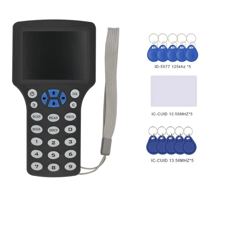 Черный FUID Rfid-считыватель Em4305 копир писатель Дубликатор CUID NFC T5577 ЖК-экрана карты