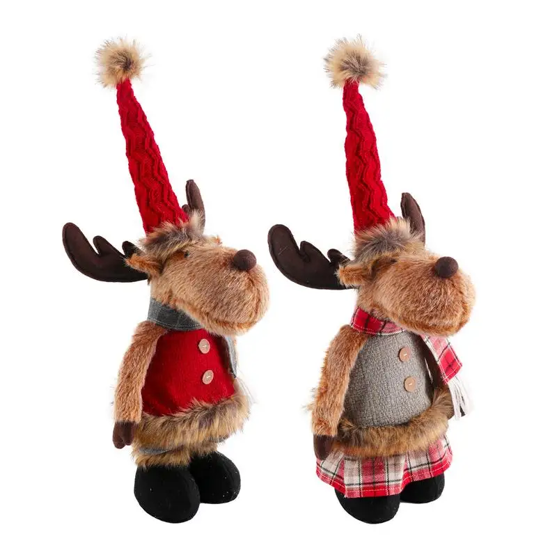 

Elk Christmas Ornaments Standing Plush Moose With Spring Legs Elk Stuffed For Christmas Decorations Animal Ornament Toy Gift For