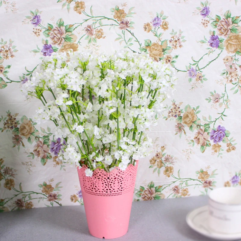 

2/4/5PCS White Babies Breath Artificial Flowers Fake Gypsophila DIY Floral Bouquets Arrangement Wedding Home Decor