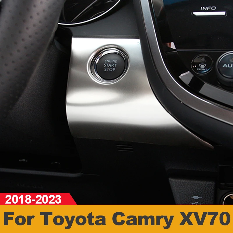 

Для Toyota Camry XV70 2018-2021 2022 2023 нержавеющая сталь кнопка запуска и остановки двигателя один щелчок накладки рамка чехол наклейка