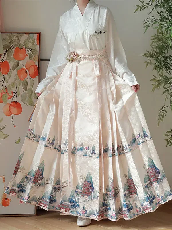 Комплект из 2 предметов с юбкой лошадиное лицо современная Женская Весенняя