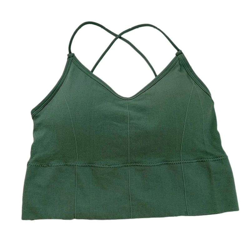 

Criss-cross Back Tank Tops for Women Sport Yoga Bra Stylish Solid Color Crop Top A5KE