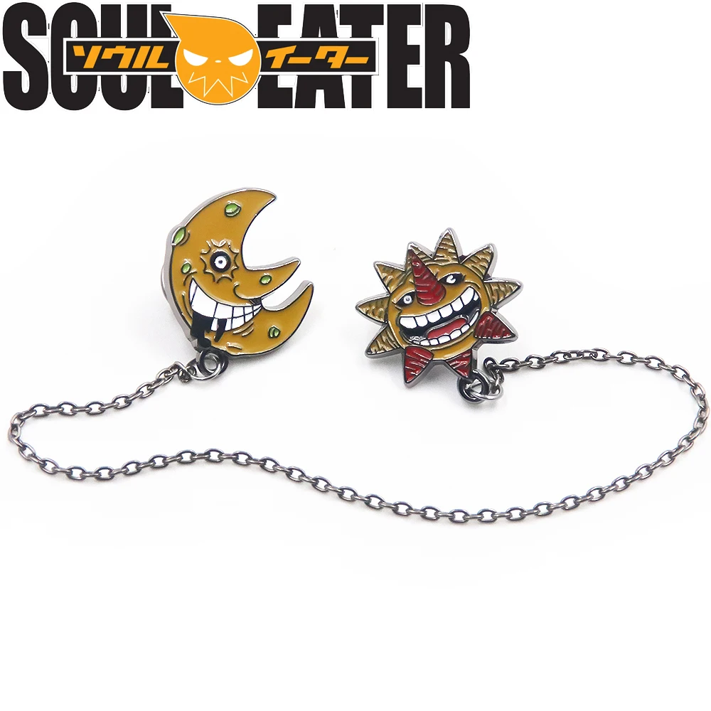 

Anime Soul Eater Cartoon Brooch Pin The Sun and Moon Metal Enamel Pendant Badges Pin Brooch Cosplay Fan Collection Gift Jewelry