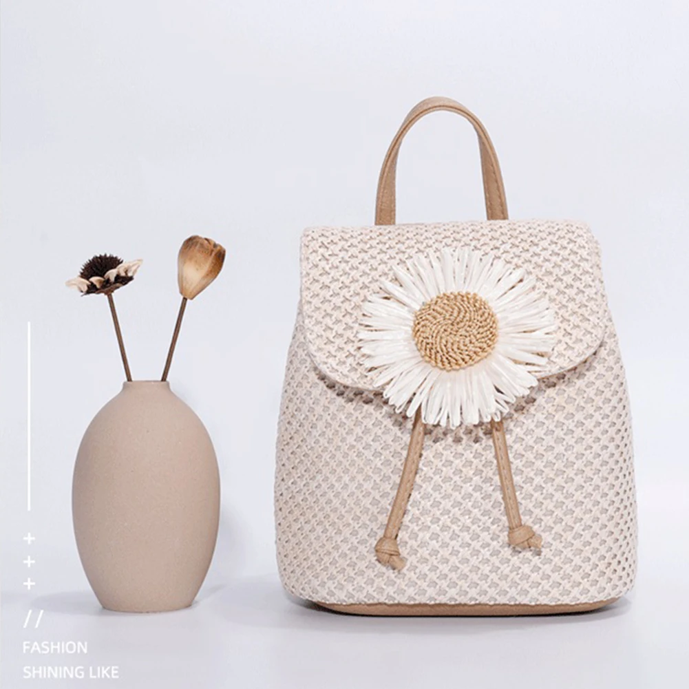 

Модный плетеный рюкзак, Соломенная женская сумка-мессенджер через плечо, элегантная женская школьная сумка, сумка для покупок для женщин