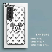 disney cartoon mickey premium luxury leather texture phone case for samsung galaxy s22 plus ultra all inclusive drop proof cover