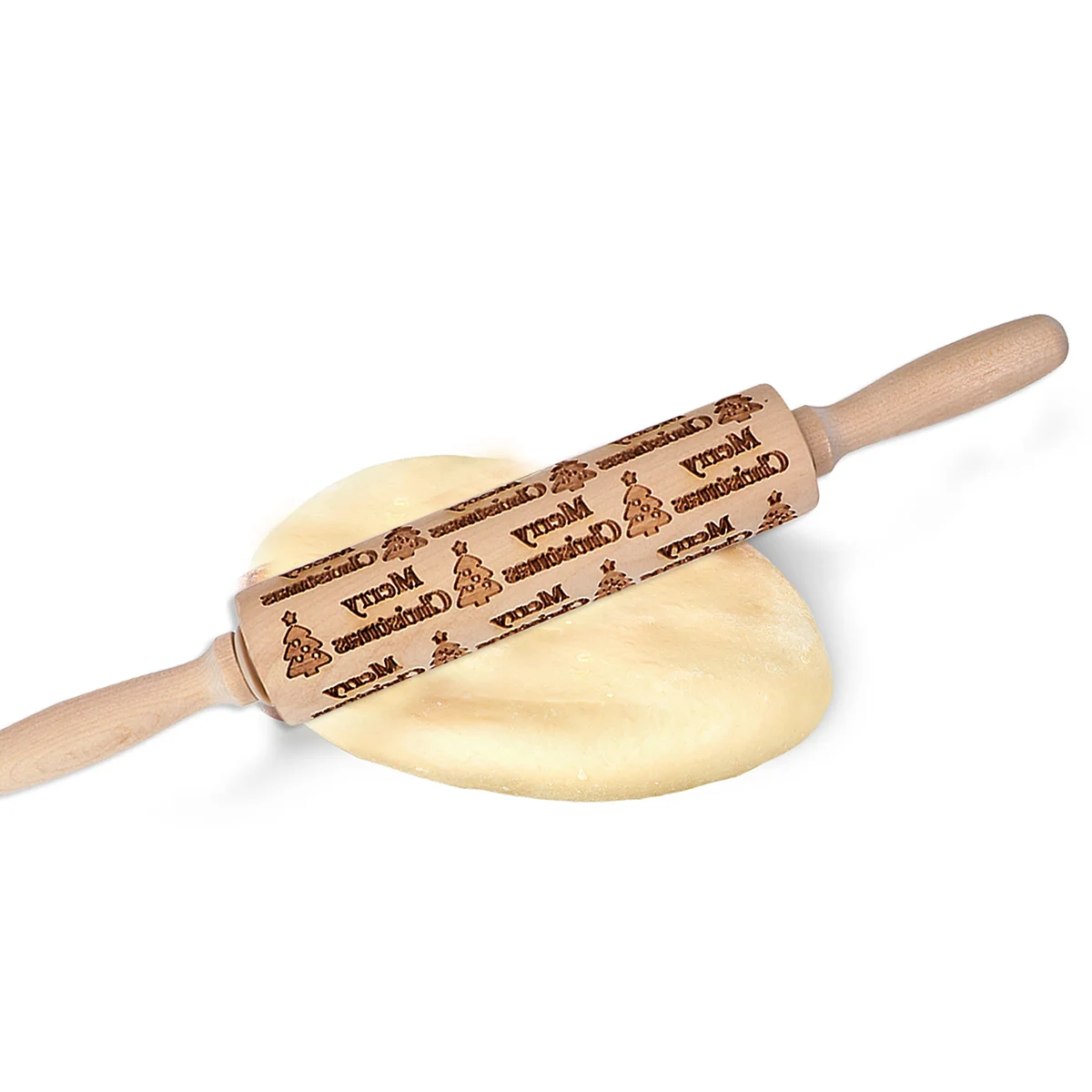 

1PC Christmas Roller Pin Rolling Pin Cookie Rolling Pin Engraved Rolling Pin Cake Rolling Pin Pastry Roller Pin