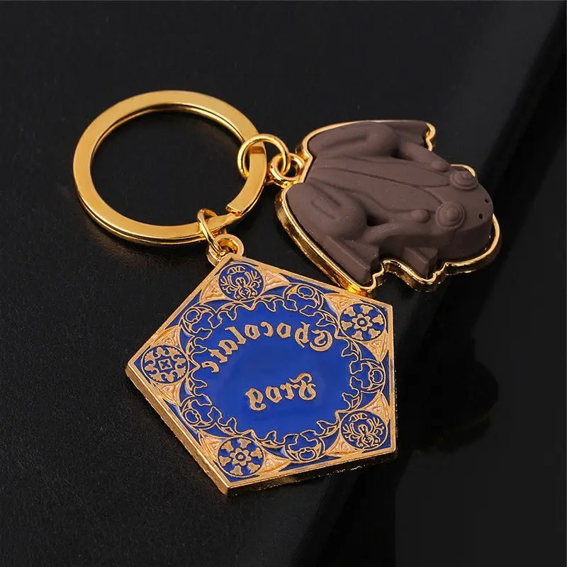 

Classic Chocolate Frog Gold Metal Pendant Keychain Magic School Keyring Chain Ornament Cosplay Collection Jewelry Gift