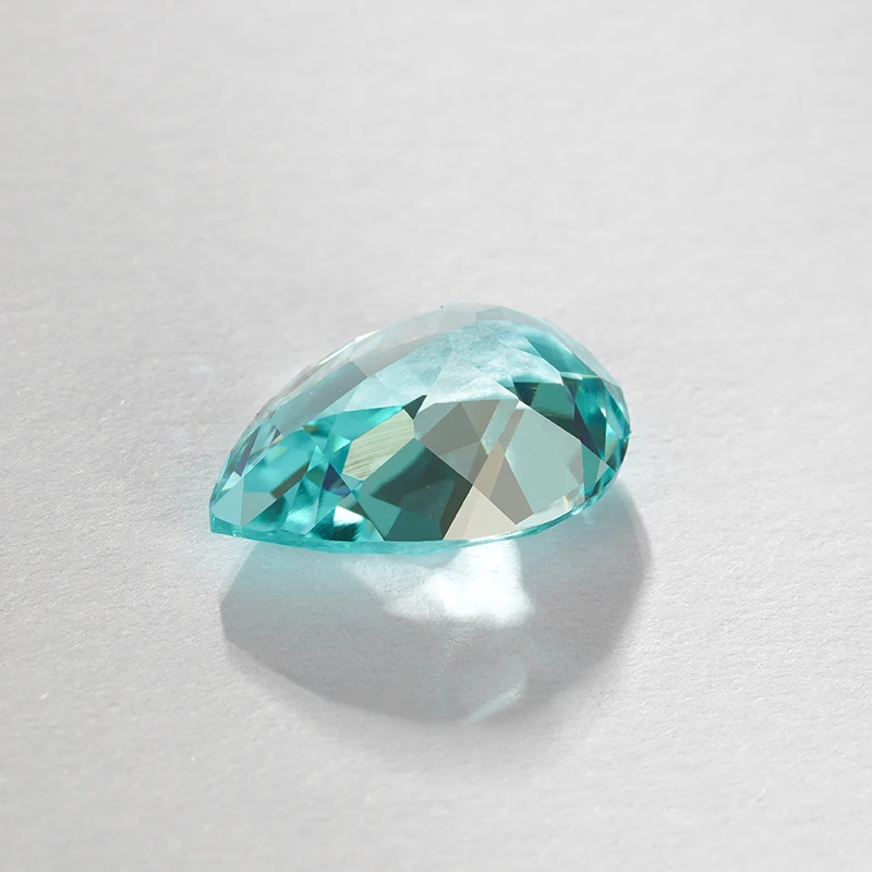 Paraiba Color Lab выращенный сапфир свободный камень грушевидной формы для установки