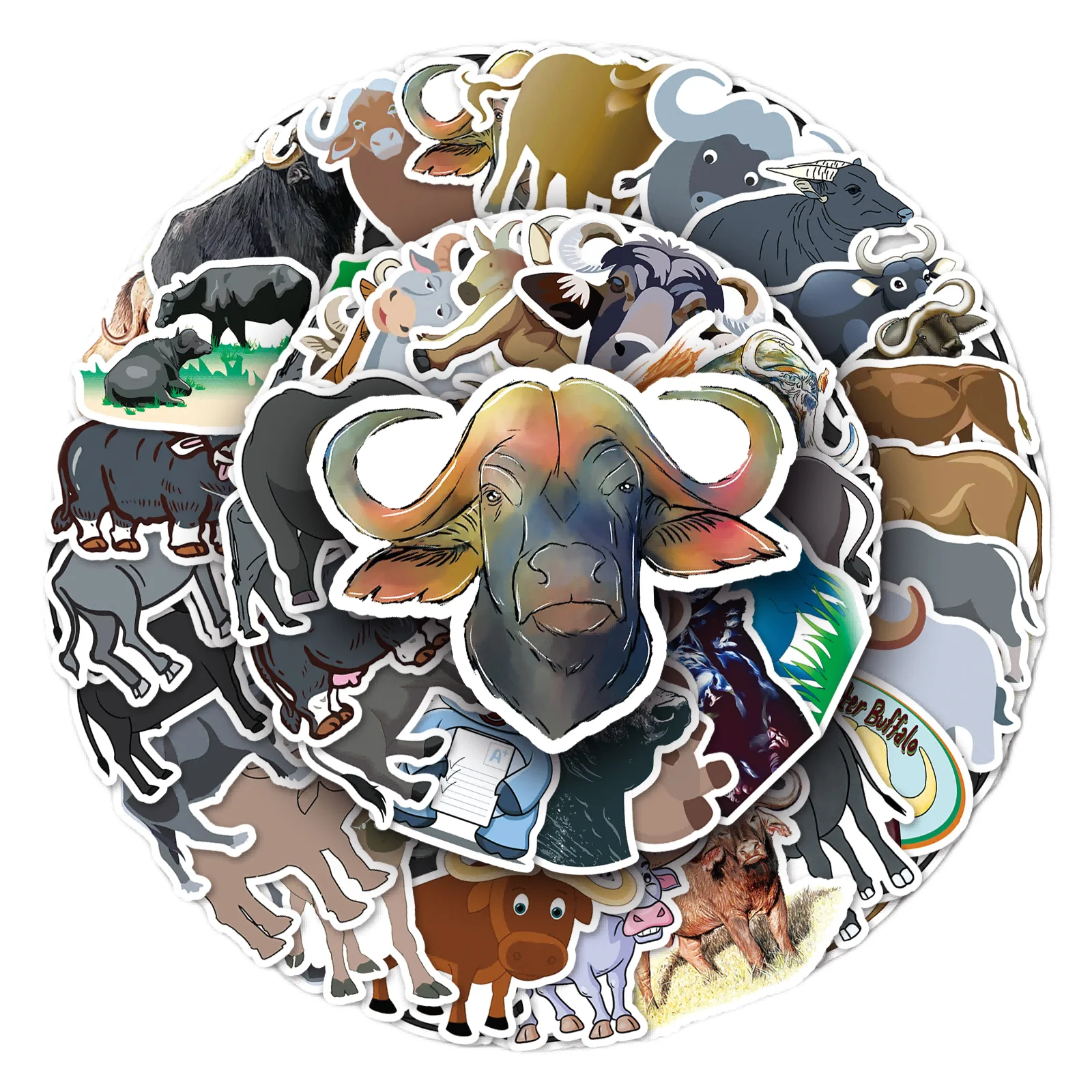 

Buffalo Animal Stickers Graffiti Notebook Car Laptop Notebooks Scrapbooking Motorcycle Kids Toys Aesthetic Bike Water Bottle