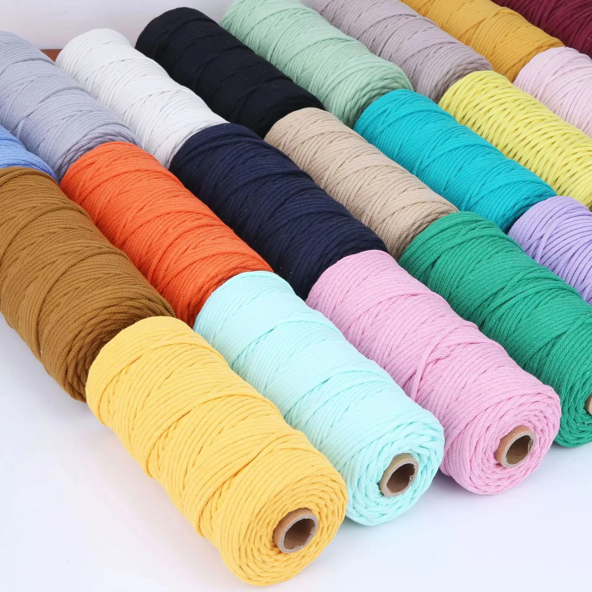 

Macrame Cord 3mm 11Yards Natural Cotton Rope 4Strands Twisted Thread for DIY Crafts Gift Wrapping Wedding Home Decoration