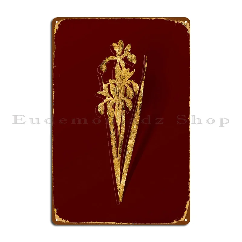 

Золотой цветок на Красной металлической табличке ржавый кинотеатр Настенный декор Персонализированная настенная фотография