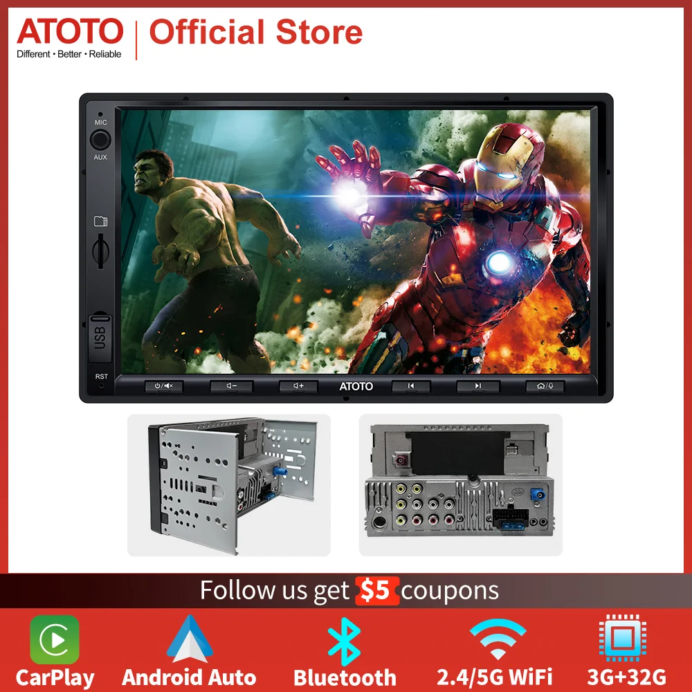 Мультимедийная магнитола ATOTO универсальная мультимедийная стерео-система на