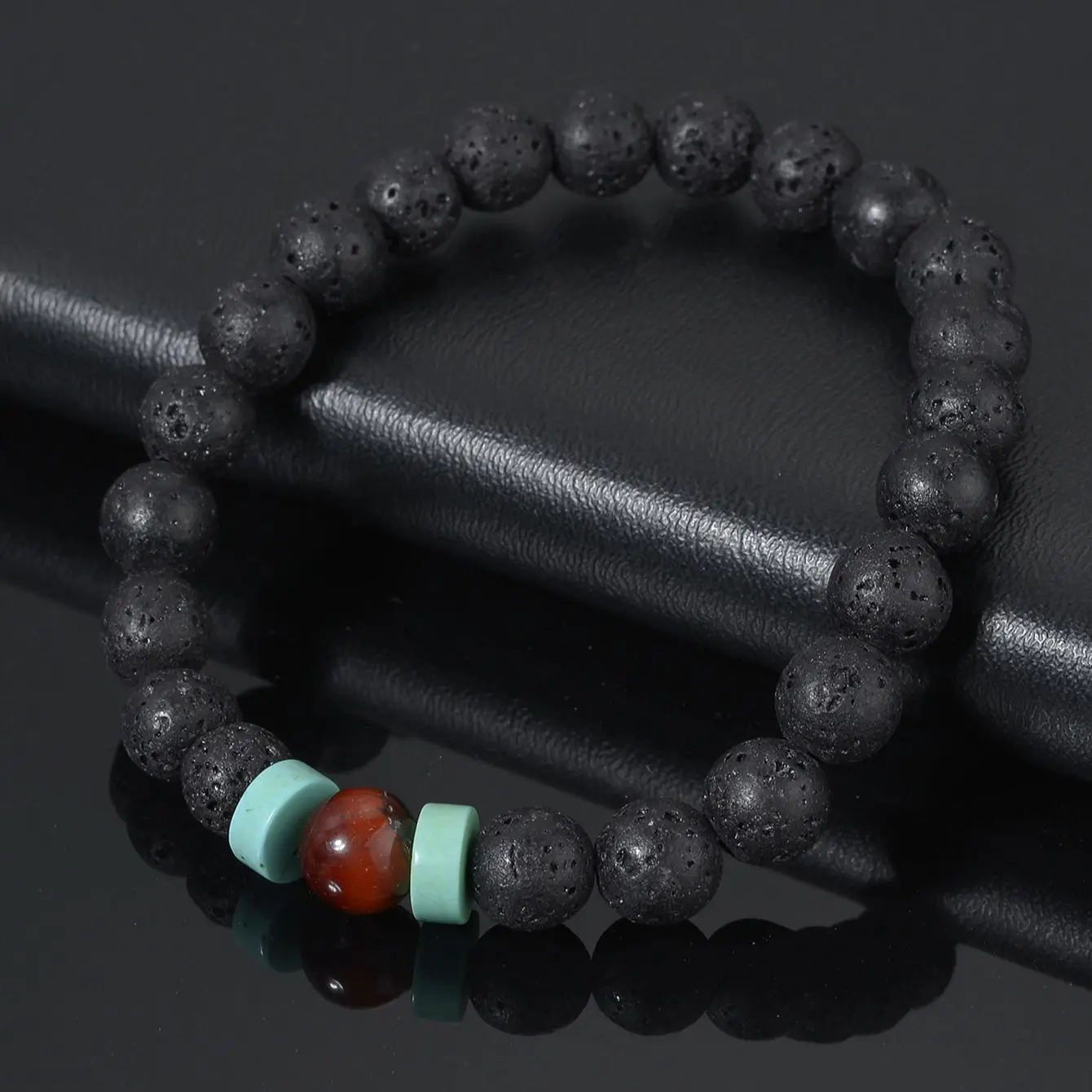 

8mm Natural Volcanic Stone Beads Bracelets Black Lava Men Bracelet Aromatherapy Essential Oil Diffuser Bangle for Women Bts