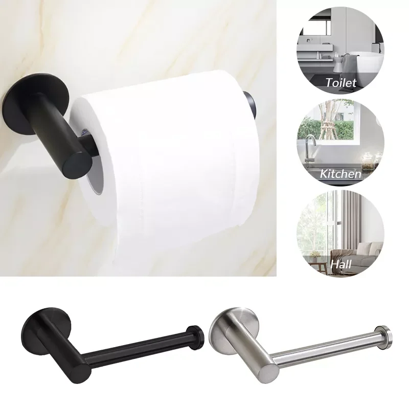 

Wall Mount Toilet Paper Holder Stainless Steel Bathroom Kitchen Roll Paper Accessory Tissue Towel Accessories Holders