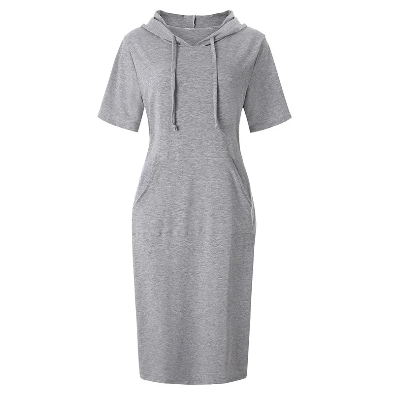 

Летнее женское платье, новинка 2023, модное хлопковое льняное платье с коротким рукавом и капюшоном, однотонная Тонкая Повседневная элегантная одежда для женщин