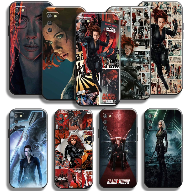 

Avengers Black Widow Phone Case For Samsung Galaxy A02 A02S Black Soft Cover Carcasa Liquid Silicon Coque TPU Shockproof Funda