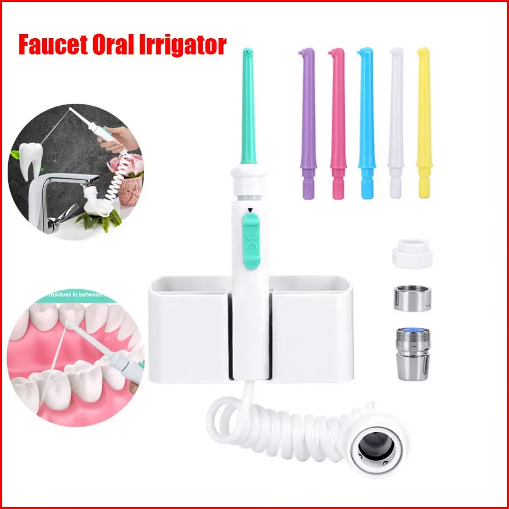 

Dental SPA Faucet Oral Irrigator Water Jet Toothbrush Floss Dental Flosser Oral Hygiene Tooth Rinser With 6 Nozzles