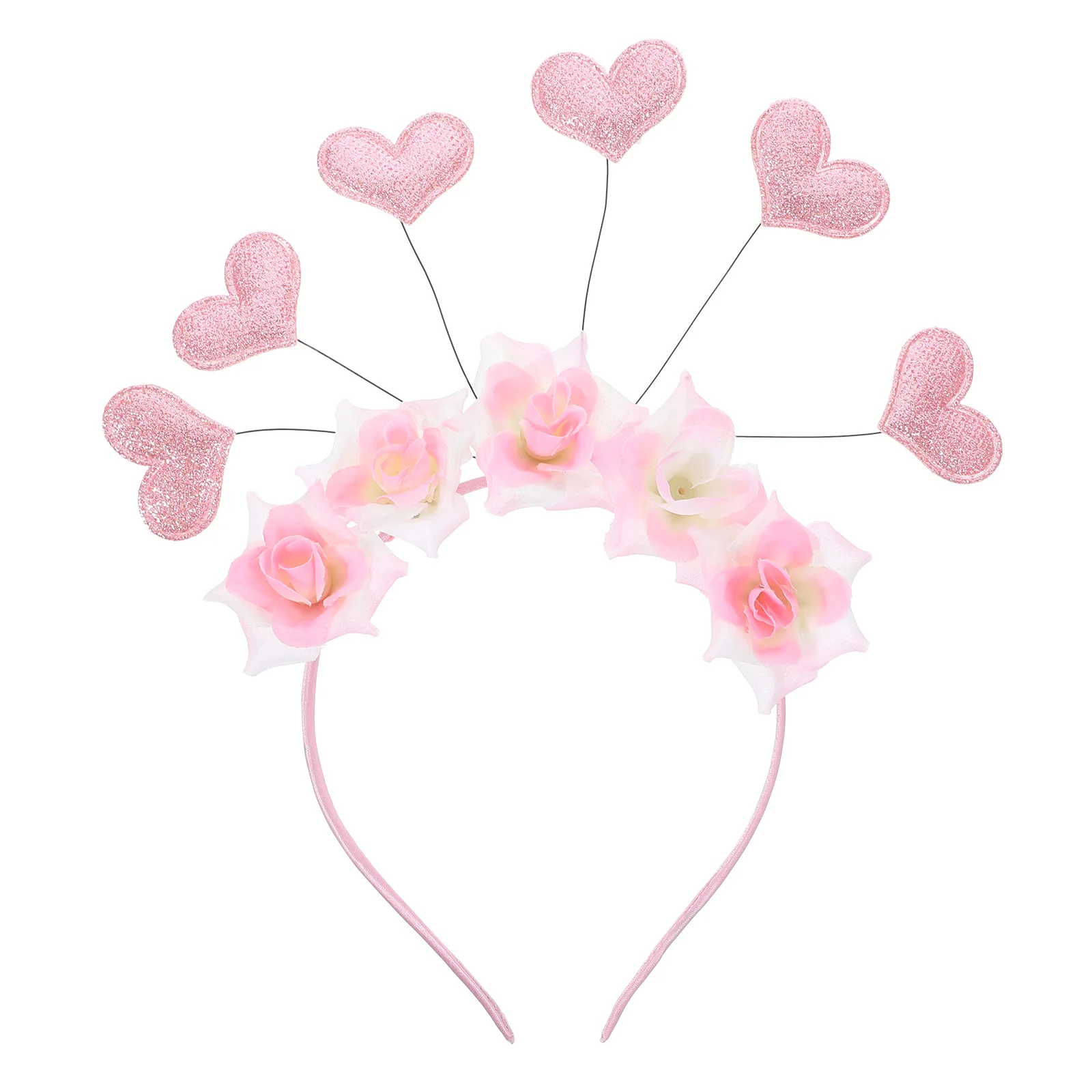 

Wedding Tiara Valentine Headbands Adults Funny Rose Valentines Plushie Love Headpiece Fabric Heart Headdress Day Presents