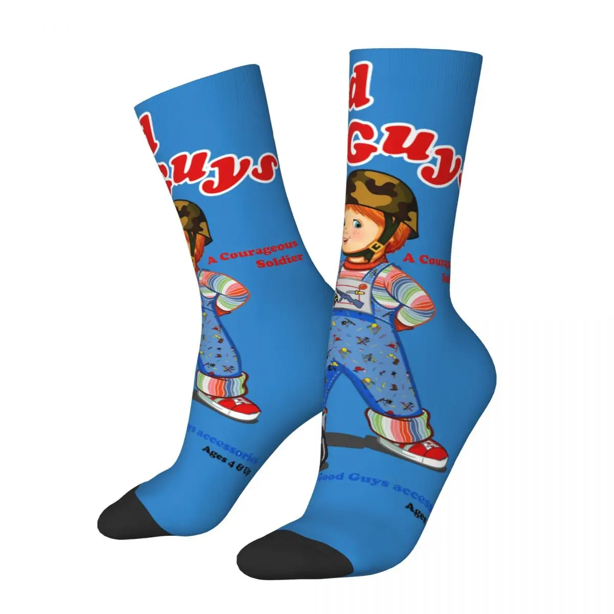 

Funny Happy Men's Compression Socks Soldier Retro Harajuku Child's Play Hip Hop Novelty Pattern Crew Crazy Sock Gift Printed