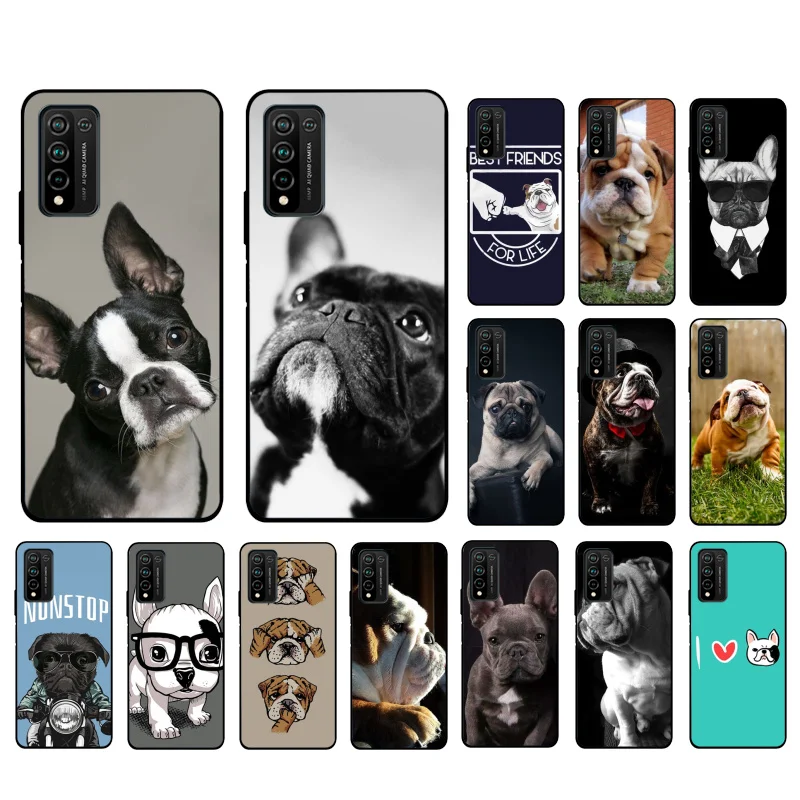 

English bulldog Pug Phone Case for Huawei Honor 50 10X Lite 20 7A 7C 8X 9X Pro 9A 8A 8S 9S 10i 20S 20lite 7X 10 lite