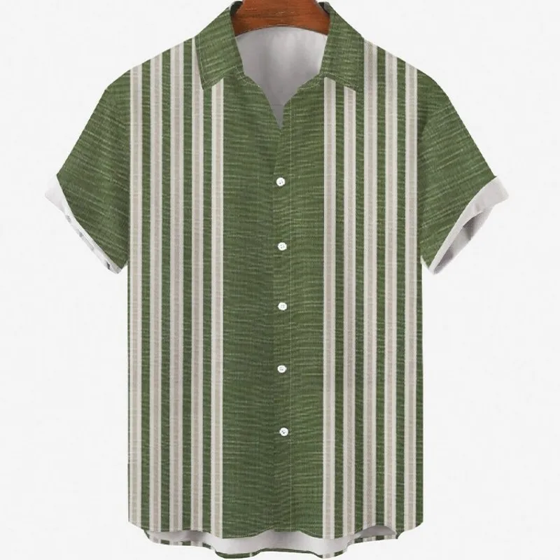 Men's Solid Color Stripe Pattern Shirts Luxury Elegant Mens Clothing Casual Social Shirt For Idols Clothes Fashion unisex y2k