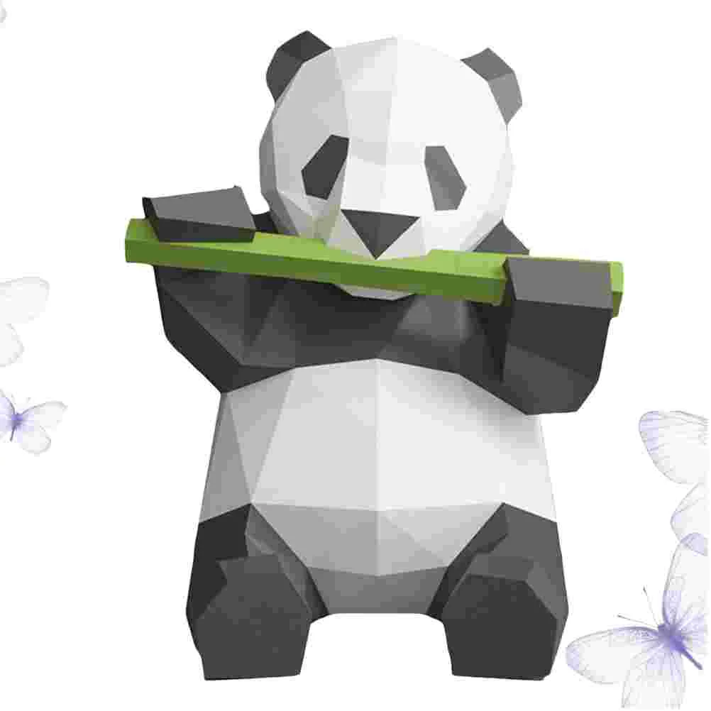 

1PC Panda Eats Bamboo 3D Stereoscopic Paper Model DIY Hand Molded Decoration Ornaments Toys Geometric Origami (Paper)