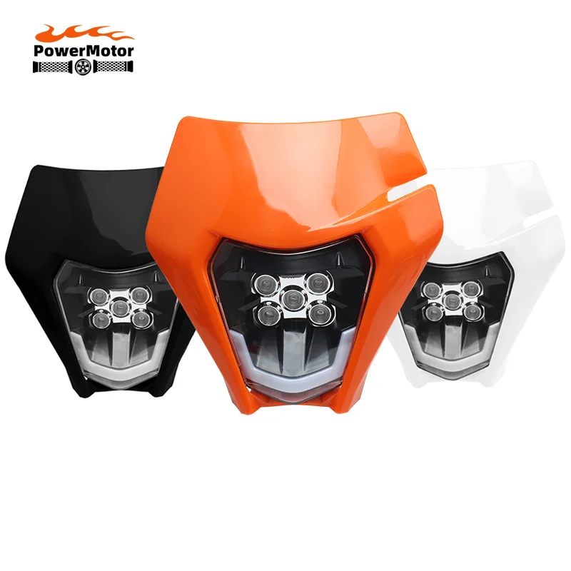 for KTM Motorcycle LED Head Light Plate Headlamp Wick Enduro Fairing EXC MX EXC SXF 2021 2022 Dirt Bike Supermoto Mask Motocross