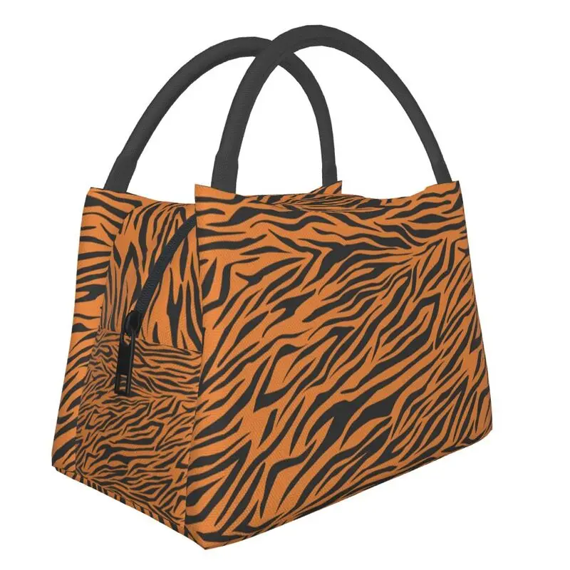 

Custom Tiger Print Lunch Bags Men Women Thermal Cooler Insulated Lunch Box for Picnic Camping Work Travel Fresh Storage Bag