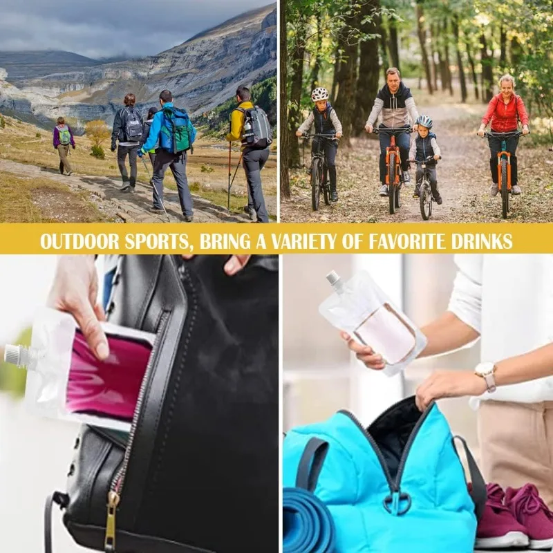 12 шт. пластиковые пакеты с носиком для напитков 100-500 мл