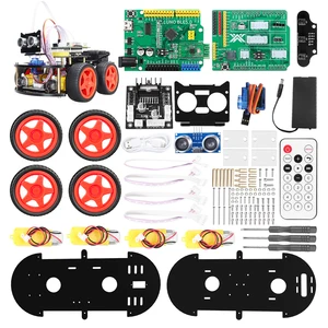 Project Complete Kit Starter Smart Robot Car Kit for Arduino Programming Project with 4WD Chassis Stem Robot for Arduino Uno R3