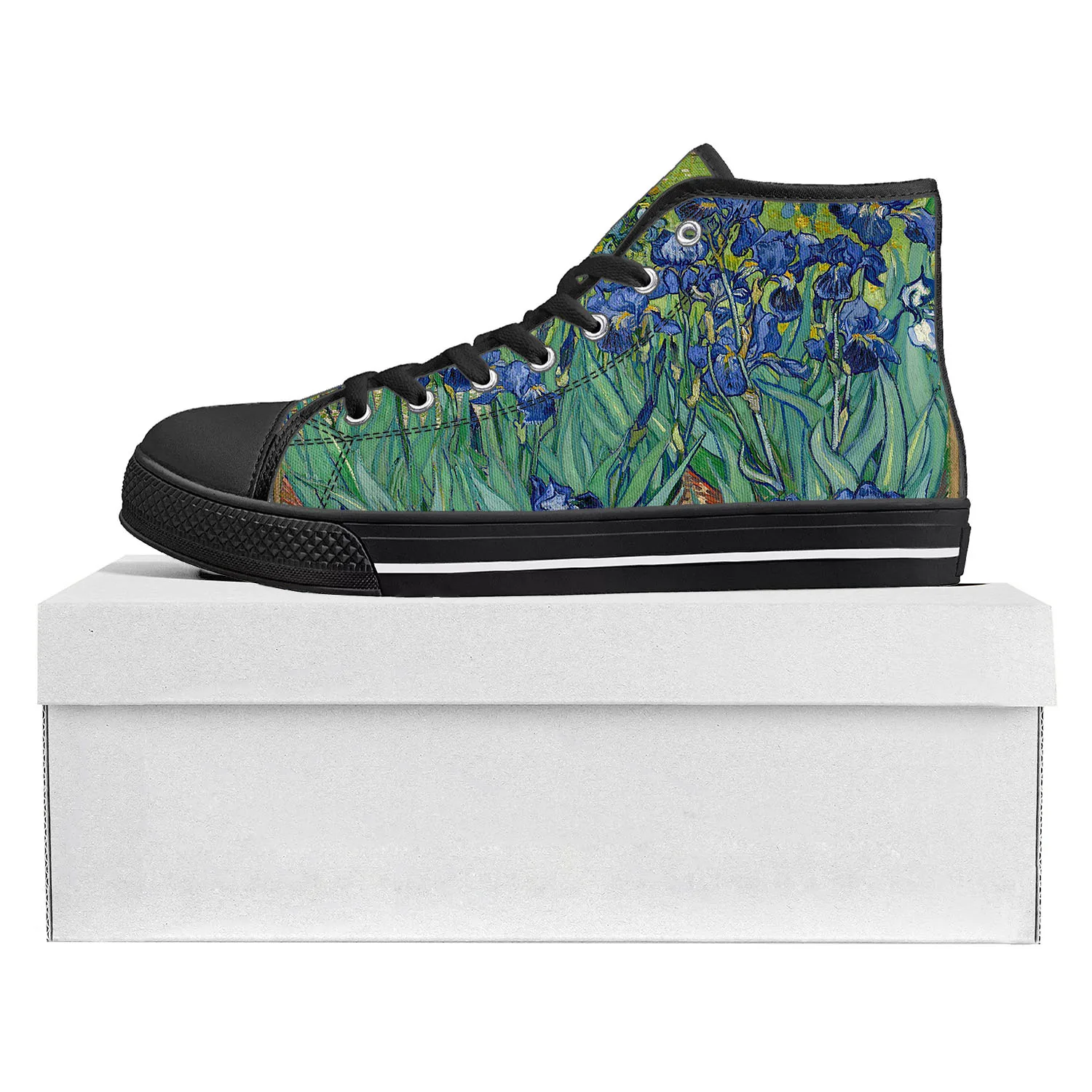 

Van Gogh Oil Painting Iris Flower High Top High Quality Sneakers Mens Womens Teenager Canvas Sneaker Couple Shoes Custom Shoe