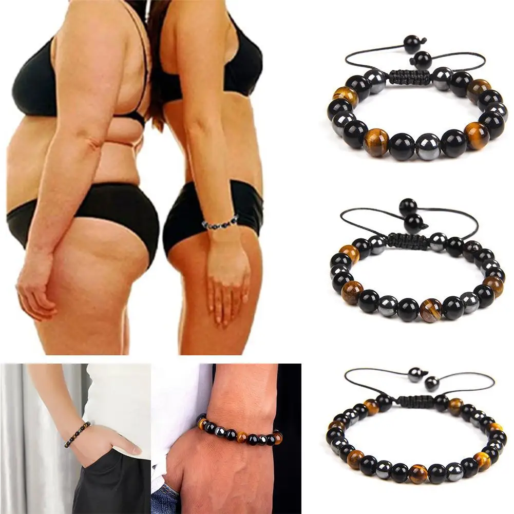 Магнитный Тигр обсидиановый глаз браслет гематит черный обсидиан камень для пар