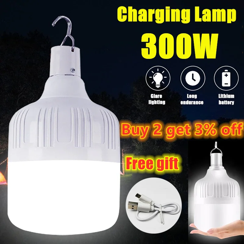

Hook Portable Lamp Camping Tent Lighting Outdoor Bulb Lights Lantern Emergency Fishing Rechargeable Adjustable