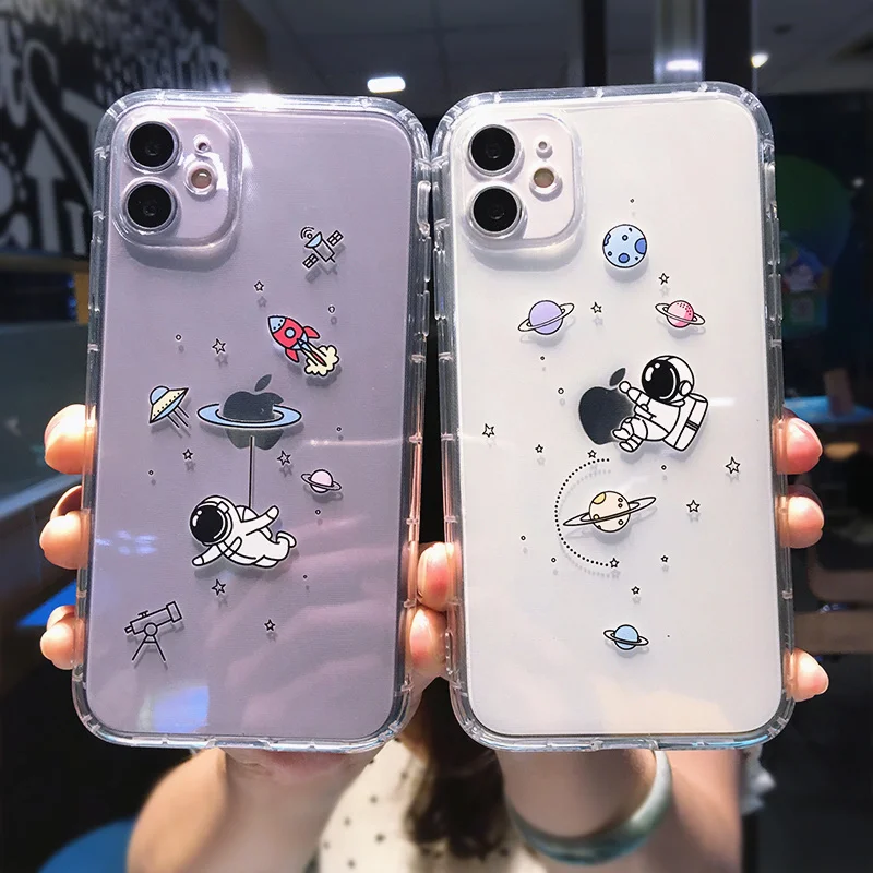 Чехол с астронавтом планета для iPhone совместим моделями 13 Pro max 12 11 x XS XR 7 8 plus