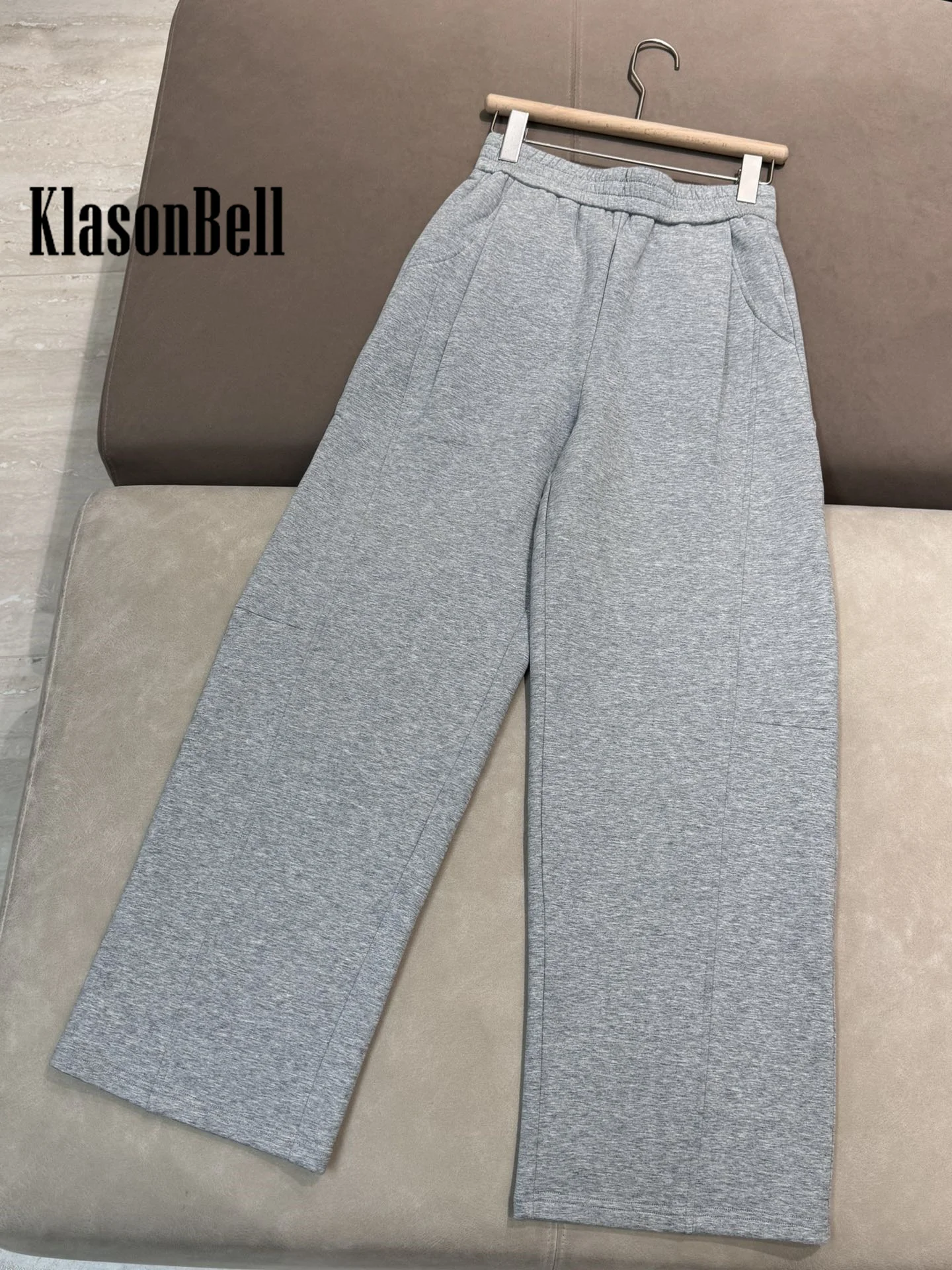 11 23 KlasonBell женские осенне-зимние новые флисовые спортивные штаны с карманами и