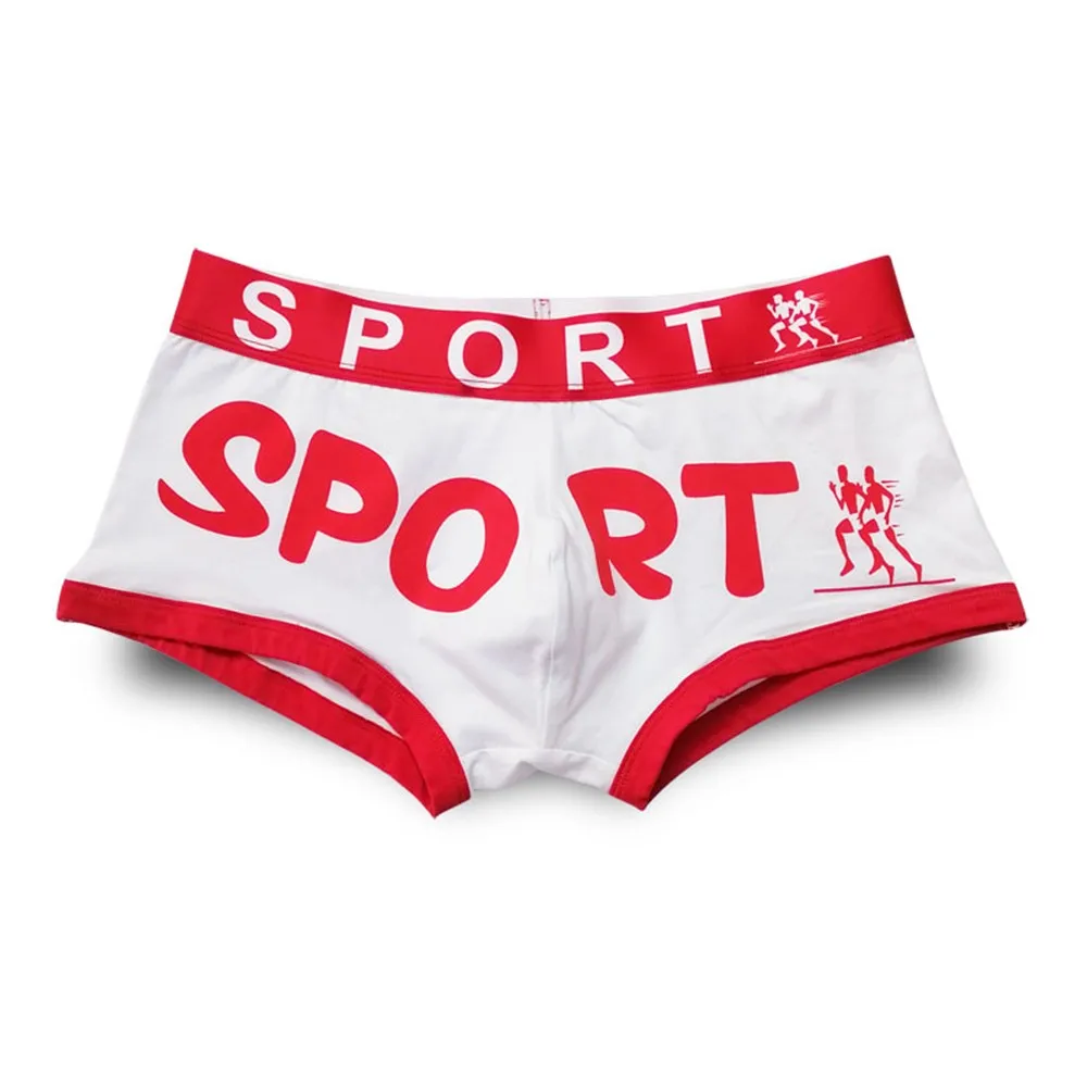 

Sports Panties Men Printed Cotton Underwear Breathable Boxer Briefs Male Breathable Underpants Bulge Pouch Boxers Bottom Shorts