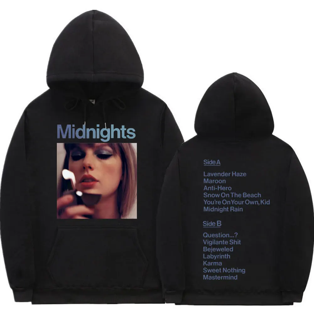 

Толстовка с капюшоном Singer Taylor в стиле унисекс, свитшоты оверсайз с рисунком Midnights, Женский альбом в стиле оверсайз, Арт