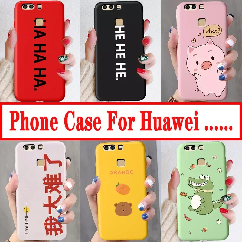 

Phone Case For huawei p9 p10 plus p20 pro Cartoon Cute Pattern Case For huawei p20 pro p9plus p10 Back Cover Soft Silicone Lucky